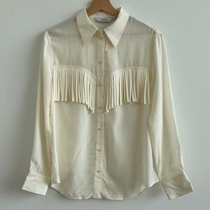 & Other Stories Fringe Button Up Top